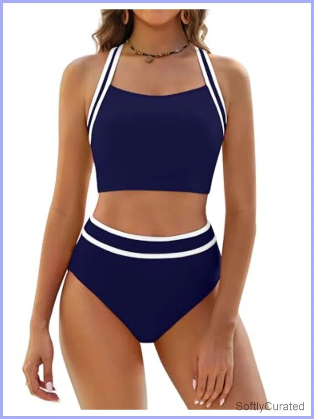 High Waisted Bikini Sets Two Piece Swimsuits Sporty Tummy Control Bathing Suit
